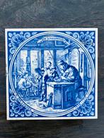Delfts blauwe tegel - De Schoolmeester, Ophalen of Verzenden