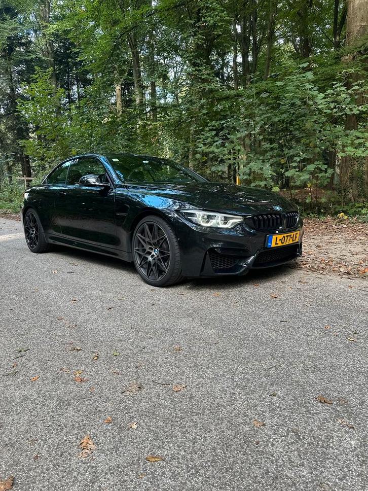 BMW M4 cabriolet 451pk 2018 Zwart-zwart Competition, Auto's, BMW, Bedrijf, 4-Serie, 360° camera, ABS, Achteruitrijcamera, Adaptieve lichten