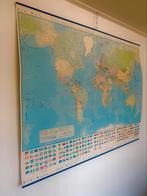 Grote Wereld wandkaart,grote wereldwandkaart, Overige typen, Ophalen of Verzenden, Zo goed als nieuw, 1800 tot 2000