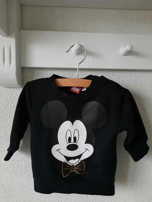 Disney Mickey Mouse Zwarte Trui Sweater Maat 68, Kinderen en Baby's, Babykleding | Maat 68, Zo goed als nieuw, Jongetje, Truitje of Vestje