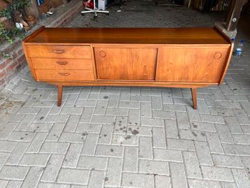 Low board lage kast teak vintage retro jaren 60 deur lade beschikbaar voor biedingen