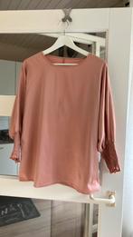 Mooie zalm kleurige blouse leuke gesmokte manchet mt L, Maat 38/40 (M), Ophalen of Verzenden, Zo goed als nieuw, Korte mouw