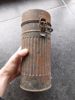 Duitse wo2 gasmasker bus op naam, Verzamelen, Ophalen of Verzenden, Landmacht, Duitsland