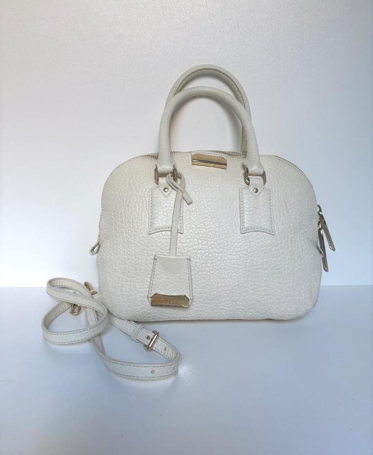 BURBERRY Creme leer schouder tas bag, Sieraden, Tassen en Uiterlijk, Tassen | Damestassen, Zo goed als nieuw, Schoudertasje, Overige kleuren