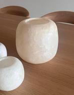 Alabaster theelichthouder XL - 13x13 cm, Overige materialen, Wit, Ophalen of Verzenden, Zo goed als nieuw