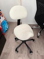 Ergonomische kruk met rugleuning - Bureaukruk, Huis en Inrichting, Bureaustoelen, Ophalen, Wit, Zo goed als nieuw, Bureaukruk