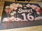 Spandoek Sweet 16, Ophalen of Verzenden, Zo goed als nieuw, Versiering, Verjaardag