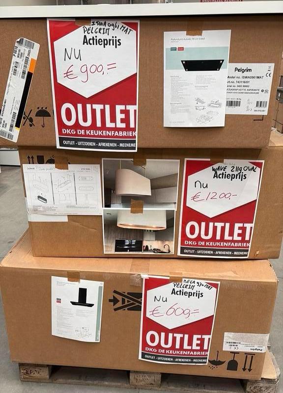 Diverse afzuigkappen, Witgoed en Apparatuur, Afzuigkappen, Nieuw, Overige typen, 200 tot 400 m³ per uur, Ophalen