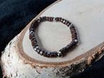 boho armbandje kokosnoot kralen zilverkleur, Sieraden, Tassen en Uiterlijk, Armbanden, Ophalen of Verzenden, Nieuw, Zilver, Hout