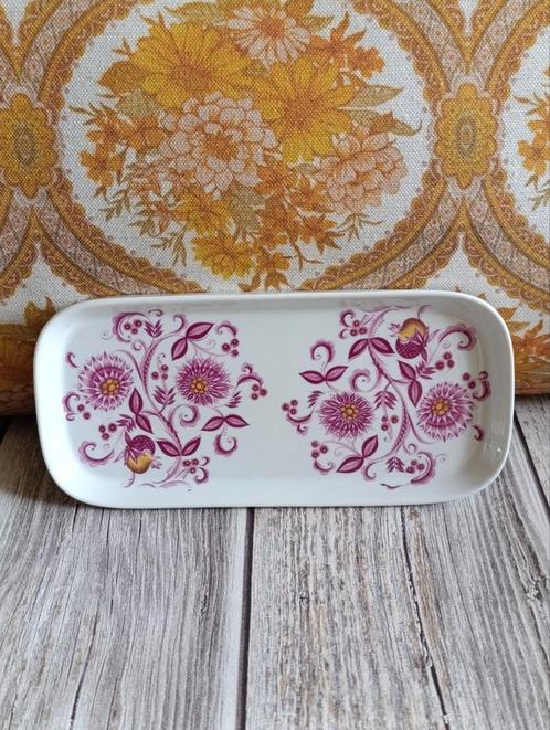 Vintage porseleinen serveerschaaltje / dienblad "Dahlia", Antiek en Kunst, Antiek | Schalen, Ophalen of Verzenden