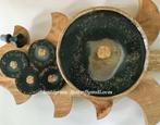 Serveer en dienblad onderzetter verlichting Zwart Goud Epoxy, Ophalen, Nieuw, Rond, Overige materialen