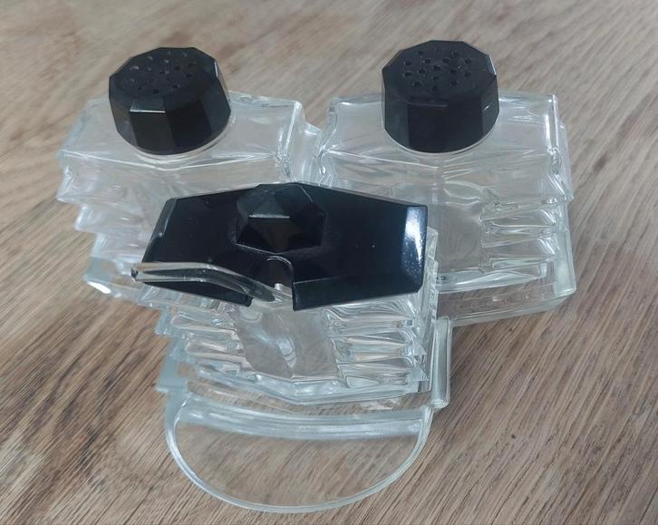 Zout en peper setje en mostert antiek geslepen kristal? izgs, Antiek en Kunst, Antiek | Glas en Kristal, Ophalen of Verzenden