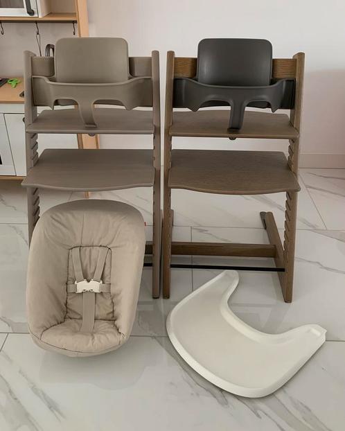 ZGAN Stokke Oak Grey Wash & Oak Brown met Stokke Accessoires, Kinderen en Baby's, Kinderstoelen, Zo goed als nieuw, Meegroeistoel