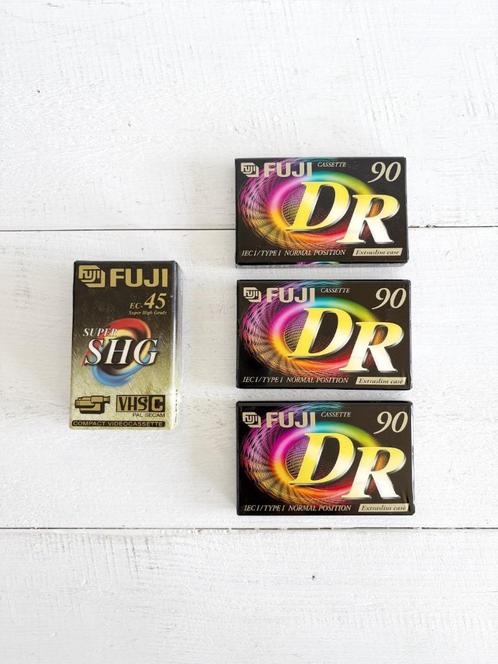 FUJI Super SHG VHS C - ec-45 / FUJI DR 90 cassettes (3x), Cd's en Dvd's, Cassettebandjes, Nieuw in verpakking, Origineel, Overige genres