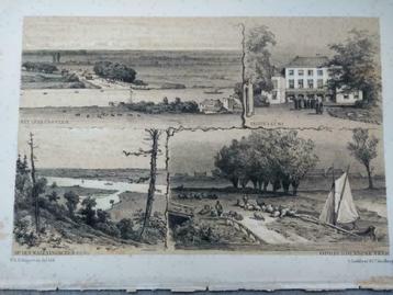 Opheusden / Lexkensveer/ Wageningse berg Litho 1884 beschikbaar voor biedingen