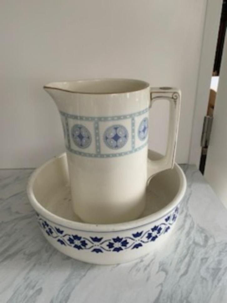 Lampet set kan en schaal Vintage Poppelsdorf Antiek, Antiek en Kunst, Antiek | Keramiek en Aardewerk, Ophalen of Verzenden