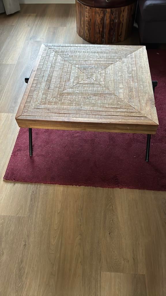 Salontafel, Ophalen, Gebruikt, 100 tot 150 cm, Vierkant
