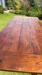 Eettafel van teakhout. 219x99cm, Huis en Inrichting, Tafels | Eettafels, Ophalen, Teakhout, 200 cm of meer, 50 tot 100 cm