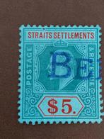Straits Settlements $5 Gestempelde Postzegel, Ophalen of Verzenden, Gestempeld, Zuidoost-Azië