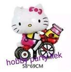 HELLO KITTY (op de fiets) folieballon nr Hk52, Ophalen of Verzenden, Nieuw, Versiering, Verjaardag