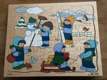 Nieuwe houten Rolf Jaklien puzzel 48 stks thema winter beschikbaar voor biedingen