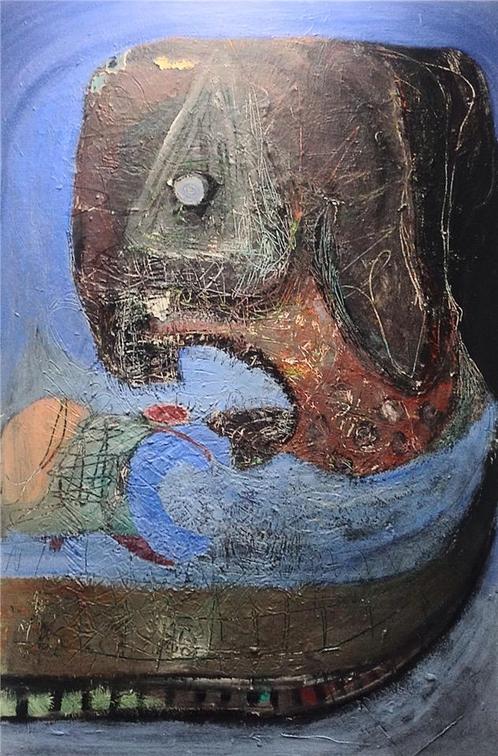 Zarija Clabatti olie op doek 60 x 70 cm., Antiek en Kunst, Kunst | Schilderijen | Modern, Ophalen