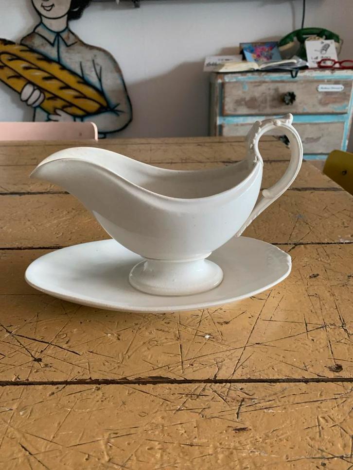 Antieke Franse Jusboot Creil & Montereau, Antiek en Kunst, Antiek | Porselein, Ophalen of Verzenden