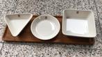 Arabia Teema, drie schaaltjes met houten blaadje. Nieuw., Huis en Inrichting, Keuken | Servies, Keramiek, Nieuw, Ophalen of Verzenden
