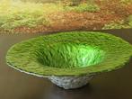 Groene glazen decoratieve schaal, Ophalen, Zo goed als nieuw, Rond, Glas