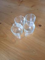 Set van 4 glazen kopjes klein, Huis en Inrichting, Keuken | Servies, Ophalen of Verzenden, Effen, Kop(pen) en/of Schotel(s), Glas