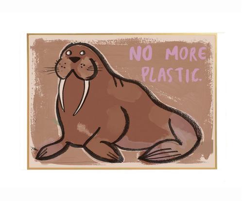 Kinderposter Muurposter Walrus 70 x 50 cm Studio Loco, Kinderen en Baby's, Kinderkamer | Inrichting en Decoratie, Nieuw, Wanddecoratie