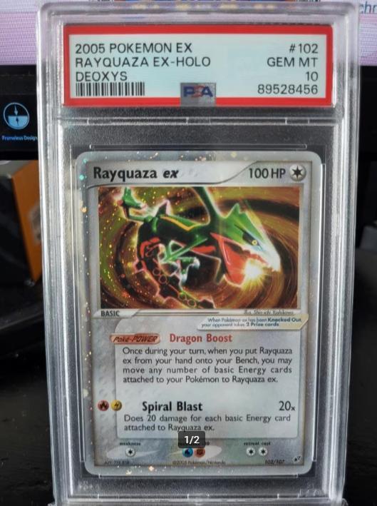 Rayquaza ex - 2005 - PSA 10 - Deoxys #102, Hobby en Vrije tijd, Verzamelkaartspellen | Pokémon, Nieuw, Losse kaart, Foil, Ophalen of Verzenden