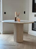 Travertin eettafel rond, Huis en Inrichting, Tafels | Eettafels, Ophalen, Overige materialen, Rond, Zo goed als nieuw