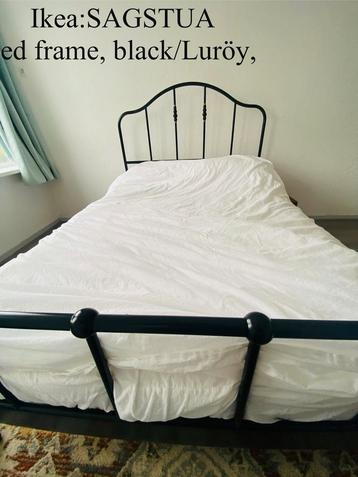 SAGSTUA Bed frame, black 160x200 cm