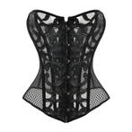 Zwart doorzichtig korset gothic club sexy dames vrouwen, Verzenden, Zwart, Body of Korset