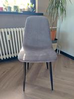 2x Grijze Corduroy Stoel, Huis en Inrichting, Stoelen, Twee, Ophalen of Verzenden, Zo goed als nieuw, Metaal