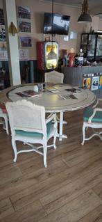 Mooie oude robuuste eettafel, Ophalen, Gebruikt, 150 tot 200 cm, Rond