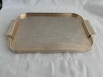 Vintage Sawan goudkleurig metalen dienblad met handvatten., Ophalen of Verzenden