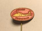 Metalen FOKKER FRIENDSHIP Vliegtuig Speld (Rood/Messingkl.)., Verzamelen, Speldjes, Pins en Buttons, Verzenden, Zo goed als nieuw