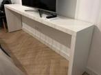 Malm bedtafel wit, Huis en Inrichting, Tafels | Sidetables, Ophalen, Gebruikt, 25 tot 50 cm, Rechthoekig