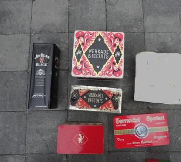 LEUKE VINTAGE BLIKKEN/TROMMELS/BUSSEN 1,-  PER STUK beschikbaar voor biedingen