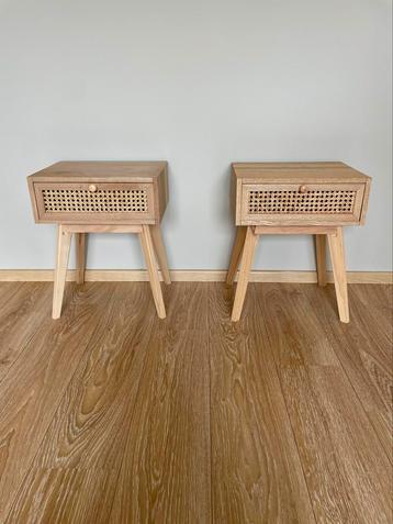 2 stuks Webbing nachtkastje met lade - 40x30x50 cm beschikbaar voor biedingen
