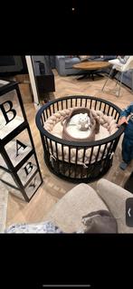 Bopita Box Rond Zwart + Matras, Hoeslakens, Speelnest, Ophalen, Gebruikt, Ledikant