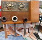 oude rookpijpen/ pijpenrek met koperen plaat, Ophalen of Verzenden