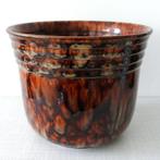 vintage BLOEMPOT Ø16cm groot Germany fifties art deco pot, Gebruikt, Rond, Binnen, Ophalen of Verzenden