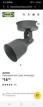 Plafondspots Hektar Ikea Grijs zgan, Huis en Inrichting, Lampen | Spots, Metaal of Aluminium, Ophalen of Verzenden, Zo goed als nieuw