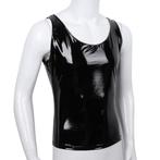Zwart kunstleren hemd / leren wetlook sexy party heren, Verzenden, Nieuw, Kleding