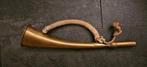 Vintage koperen jachthoorn scheepshoorn met touw, Ophalen of Verzenden