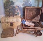 Birma riet Blik Doosje Kandelaar Verkade waxinelichtjes., Ophalen of Verzenden