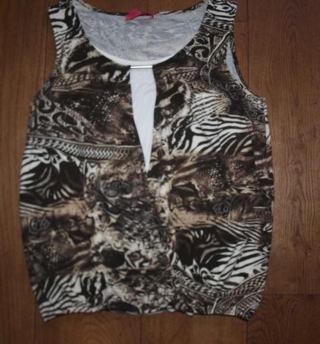 Bruin Witte Top Moglie (XL), Kleding | Dames, Tops, Gedragen, Maat 46/48 (XL) of groter, Bruin, Zonder mouw, Ophalen of Verzenden